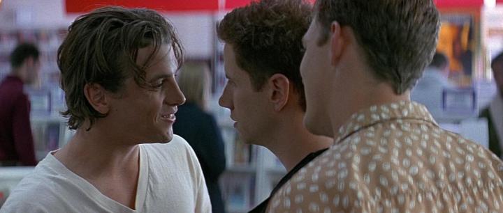 Skeet Ulrich, Matthew Lillard, and Jamie Kennedy in Scream (1996)