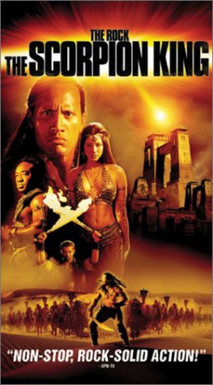 Michael Clarke Duncan, Kelly Hu, Steven Brand, and Dwayne Johnson in The Scorpion King (2002)