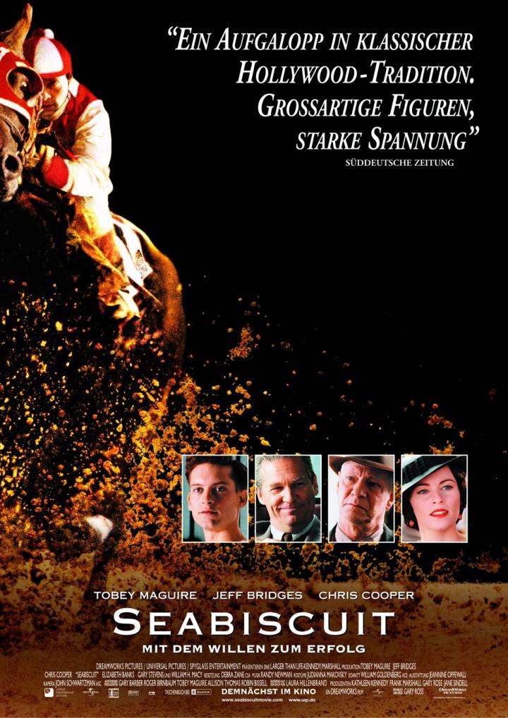 Jeff Bridges, Tobey Maguire, Elizabeth Banks, and Chris Cooper in Seabiscuit (2003)