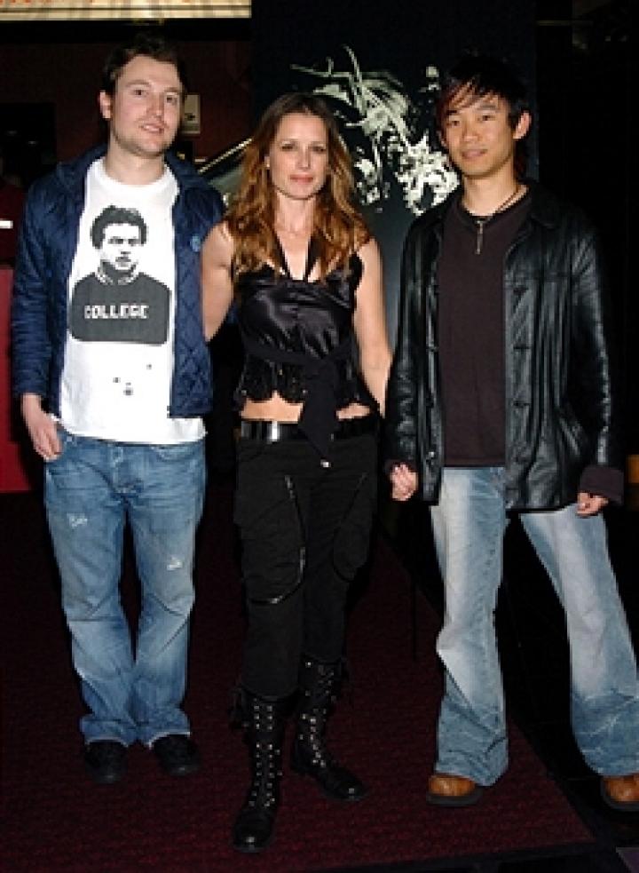 Shawnee Smith, Leigh Whannell, and James Wan at an event for Saw (2004)