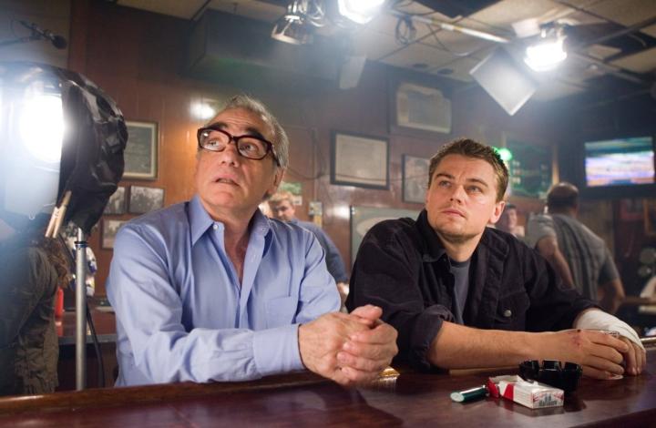 Leonardo DiCaprio and Martin Scorsese in The Departed (2006)