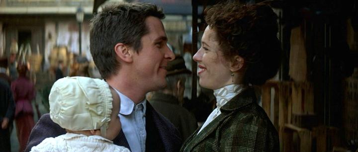 Christian Bale and Rebecca Hall in The Prestige (2006)