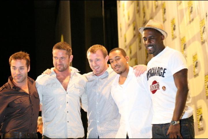 Jeremy Piven, Guy Ritchie, Gerard Butler, Idris Elba, and Ludacris at an event for RocknRolla (2008)