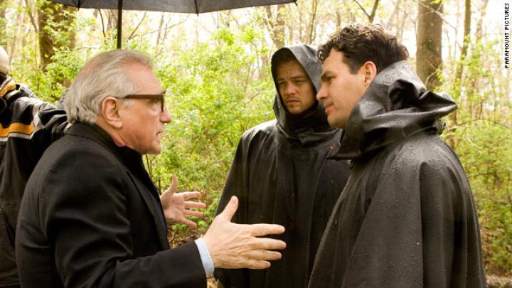 Leonardo DiCaprio, Martin Scorsese, and Mark Ruffalo in Shutter Island (2010)