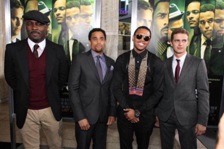 Hayden Christensen, Idris Elba, Michael Ealy, and Chris Brown at an event for Takers (2010)