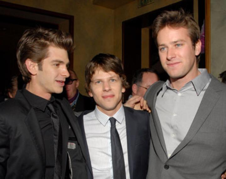 Jesse Eisenberg, Andrew Garfield, and Armie Hammer at an event for The Social Network (2010)