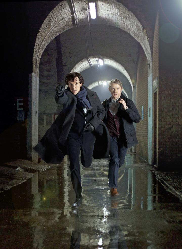 Martin Freeman and Benedict Cumberbatch in Sherlock (2010)