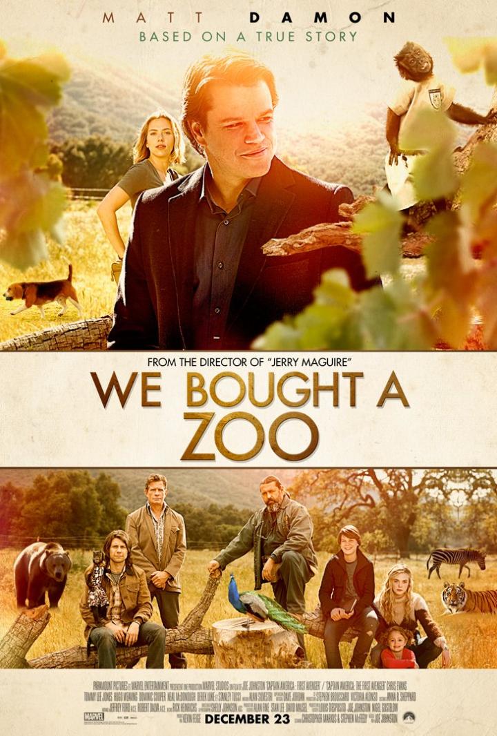 Matt Damon, Thomas Haden Church, Angus Macfadyen, Scarlett Johansson, Elle Fanning, and Maggie Elizabeth Jones in We Bought a Zoo (2011)
