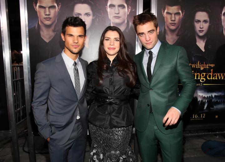 Taylor Lautner, Robert Pattinson, and Stephenie Meyer at an event for The Twilight Saga: Breaking Dawn - Part 2 (2012)