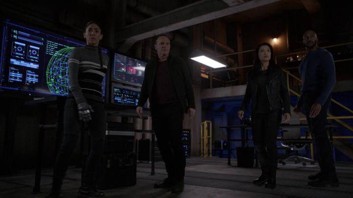 Ming-Na Wen, Henry Simmons, Clark Gregg, and Natalia Cordova-Buckley in Agents of S.H.I.E.L.D. (2013)