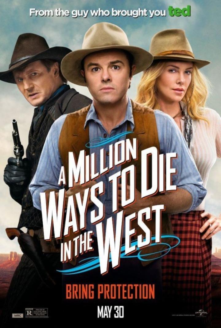 Charlize Theron, Liam Neeson, and Seth MacFarlane in A Million Ways to Die in the West (2014)