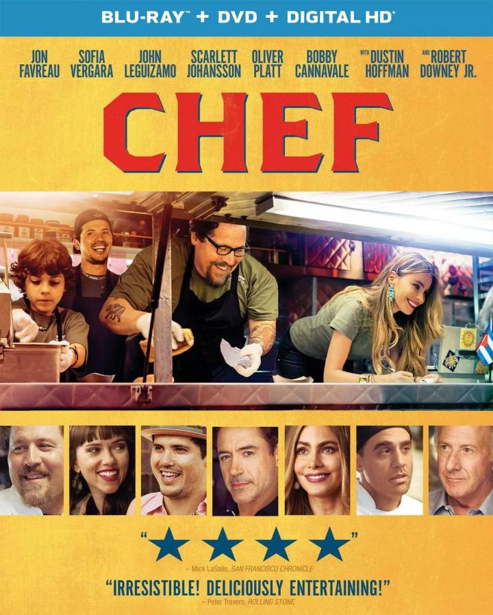 Dustin Hoffman, Robert Downey Jr., John Leguizamo, Sofía Vergara, Bobby Cannavale, Jon Favreau, Scarlett Johansson, and Emjay Anthony in Chef (2014)