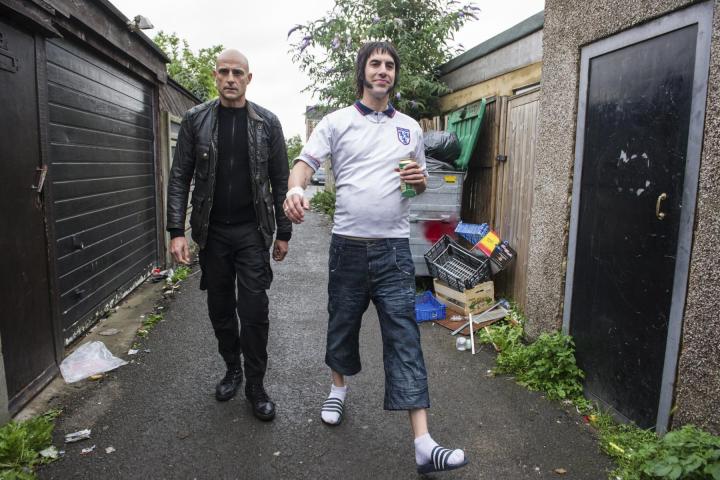 Sacha Baron Cohen and Mark Strong in The Brothers Grimsby (2016)