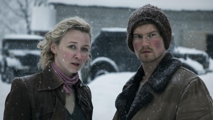 Mads Sjøgård Pettersen and Marie Blokhus in The 12th Man (2017)