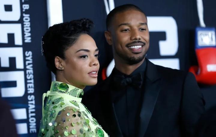 Michael B. Jordan and Tessa Thompson at an event for Creed II (2018)