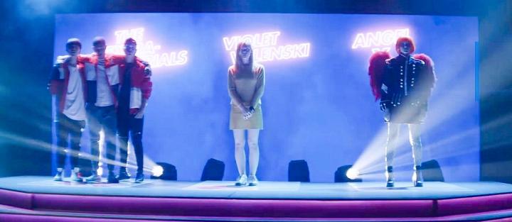 Elle Fanning, Max Minghella, and Calvin Chen in Teen Spirit (2018)