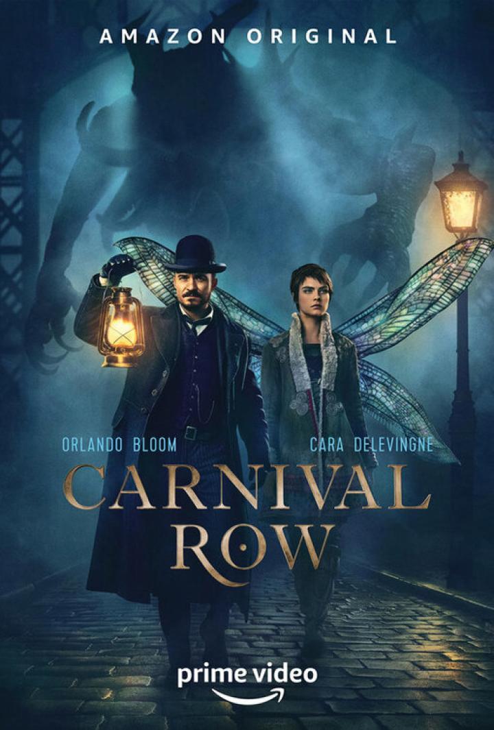 Orlando Bloom and Cara Delevingne in Carnival Row (2019)