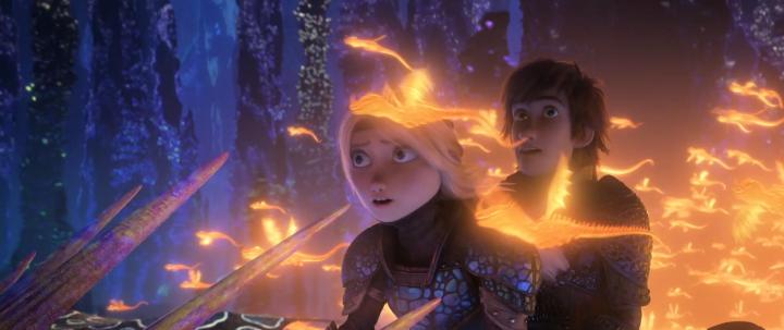 Jay Baruchel and America Ferrera in How to Train Your Dragon: The Hidden World (2019)