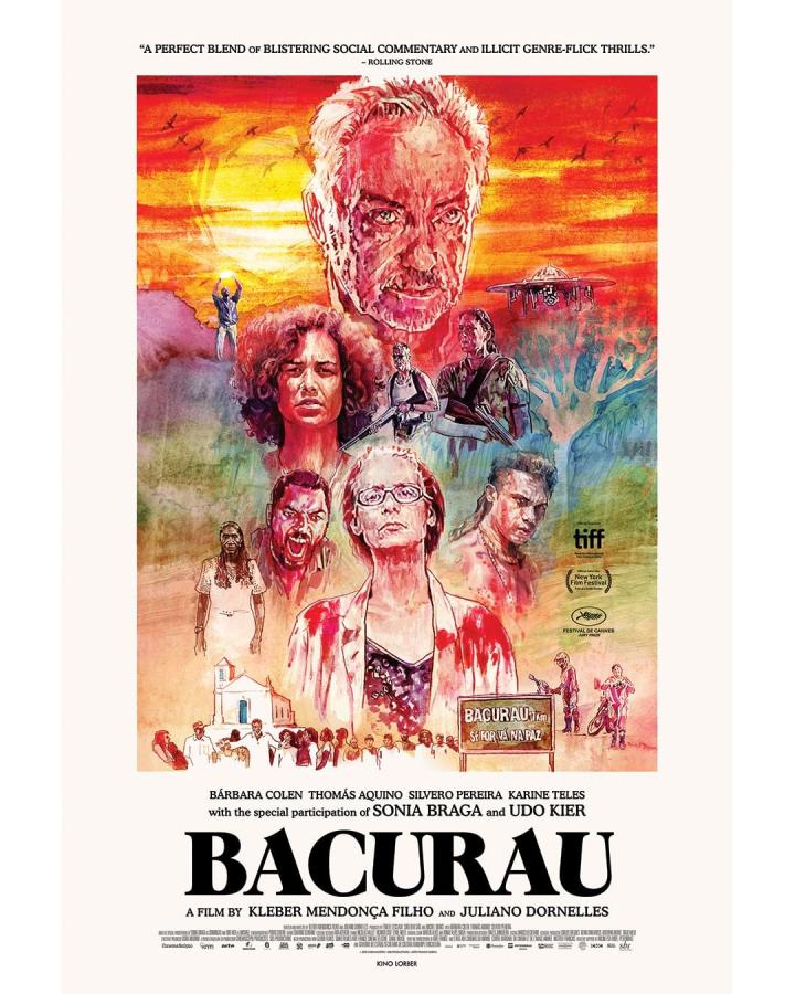 Sônia Braga, Udo Kier, Brian Townes, Thomas Aquino, Silvero Pereira, Bárbara Colen, and Lia de Itamaracá in Bacurau (2019)