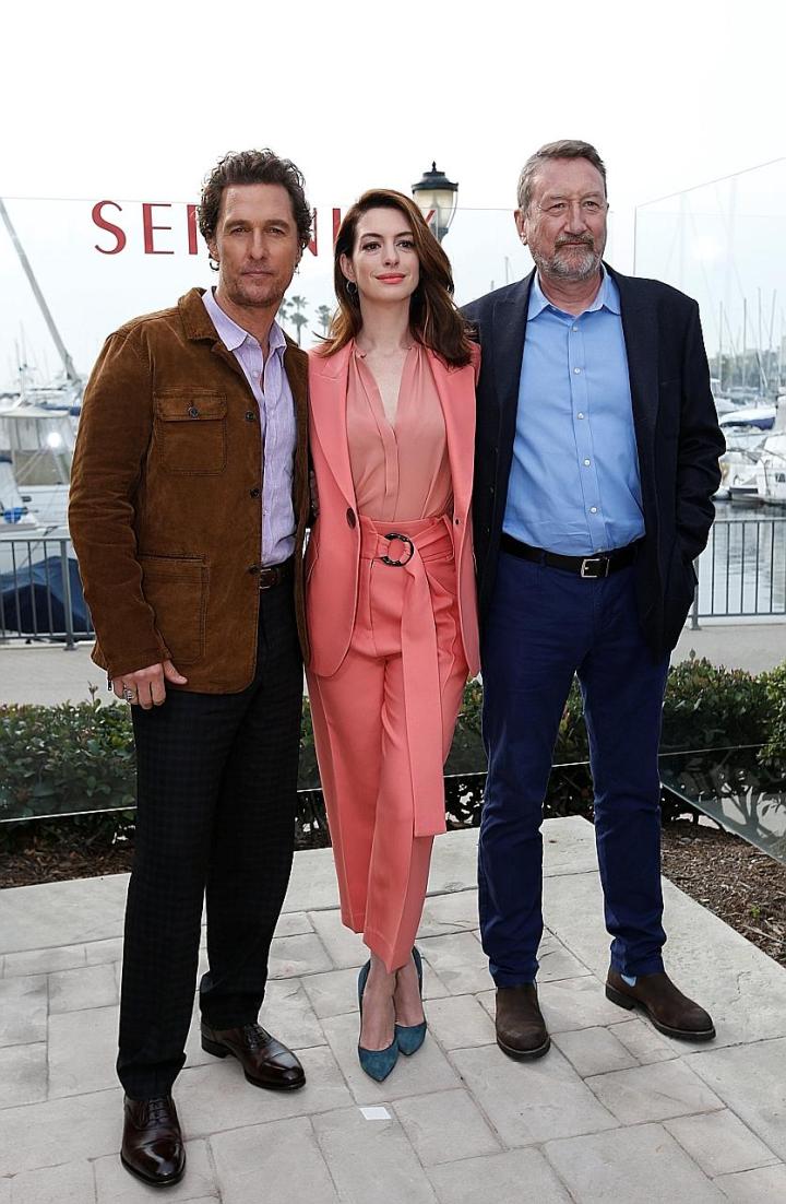 Matthew McConaughey, Anne Hathaway, and Steven Knight at an event for Serenity (2019)