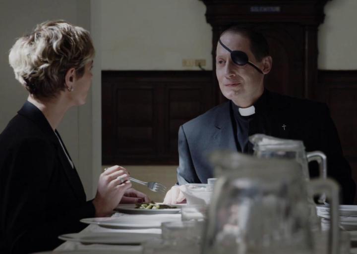 Cécile de France and J. David Hinze in The New Pope (2019)