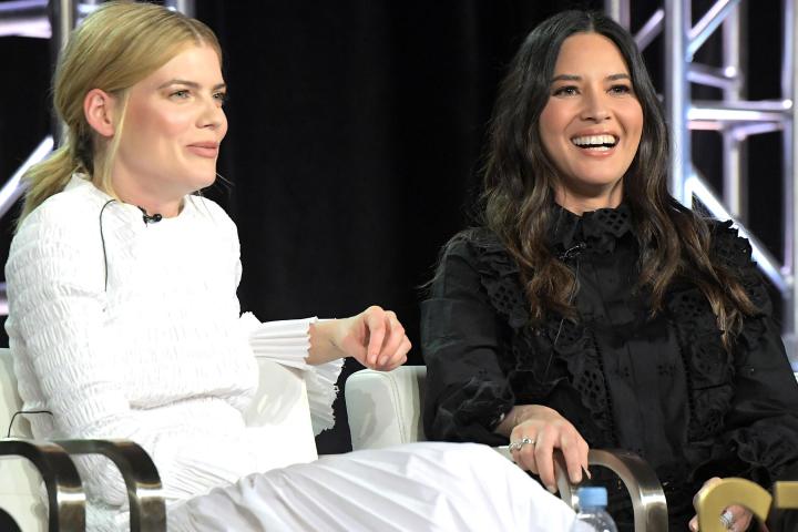 Olivia Munn and Emma Greenwell at an event for The Rook (2019)