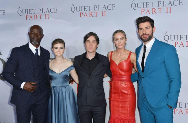 Djimon Hounsou, Cillian Murphy, John Krasinski, Emily Blunt, and Millicent Simmonds at an event for A Quiet Place Part II (2020)